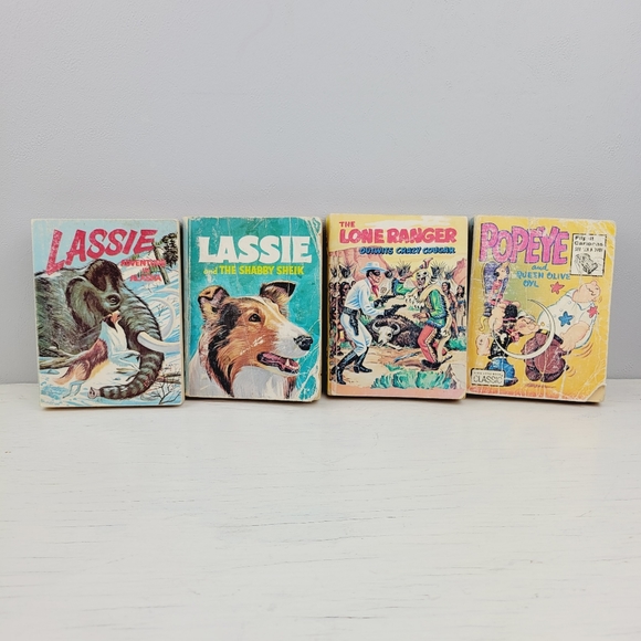 Little Big Books 1960s Lassie PopEye Thr Lone Ranger - Picture 12 of 16